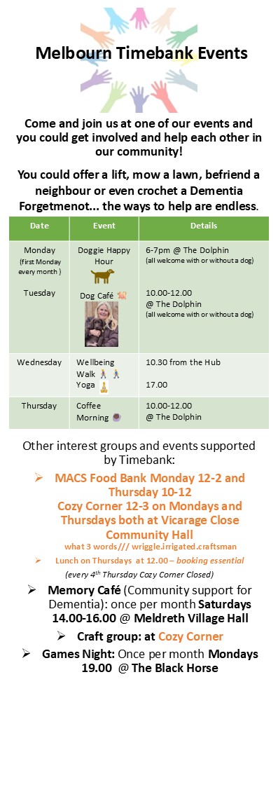 Timebank Events calendar